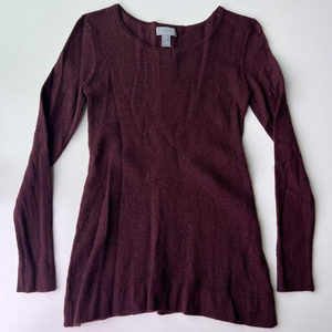 Kenar Women's Size Small‎ 100% Extra Fine Merino Wool Sweater Button Back Purple